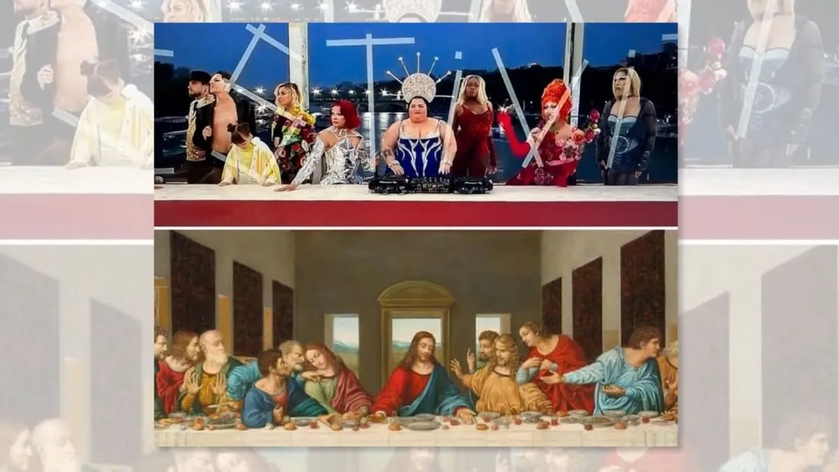 its unclear whether this scene intentionally parodied the last supper