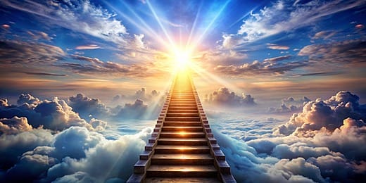 pngtree stairway to heaven dramatic sky with staircase leading light image 16148006